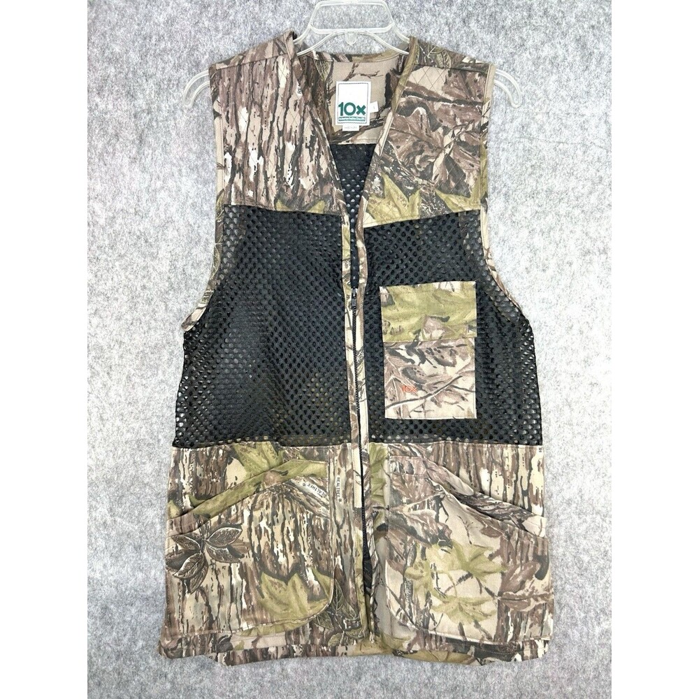 10X Shooting Vest Size L Mesh Camo Hunting Clay Trap with Recoil Pad Realtree